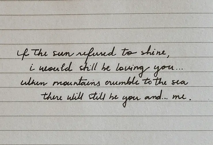 Example handwritten note