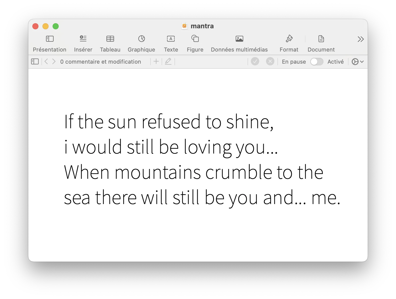 Example editable text output